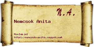 Nemcsok Anita névjegykártya