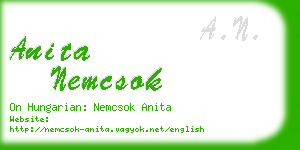 anita nemcsok business card